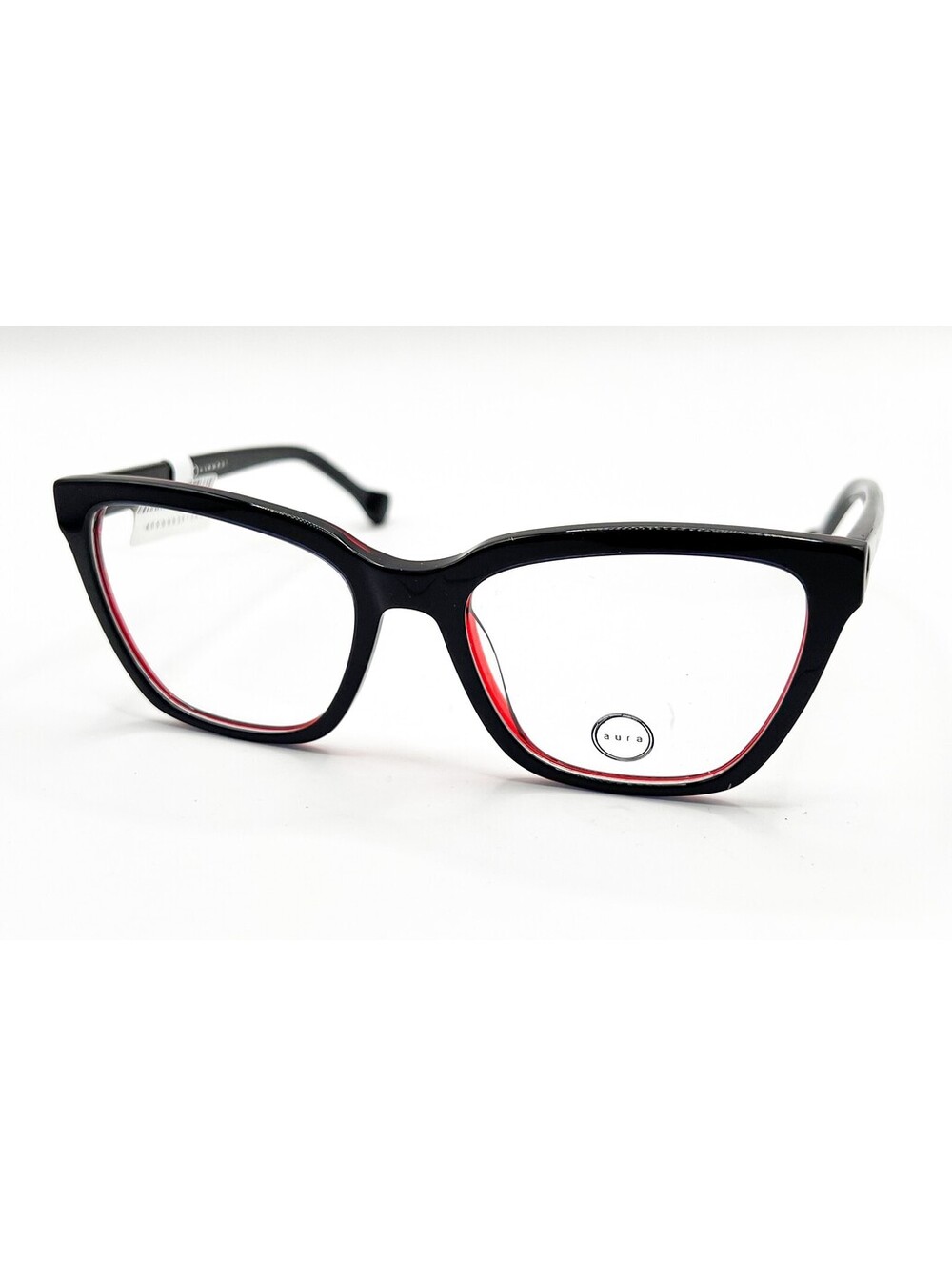Aura Eyewear Cosmopolitan Red Black Authentic Eyeglasses 54-18-140